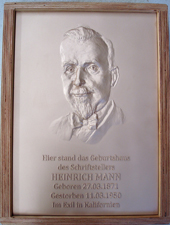 Portraittafel Gedenktafel Heinrich Mann